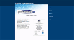 Desktop Screenshot of precisiondynamicsmfg.com